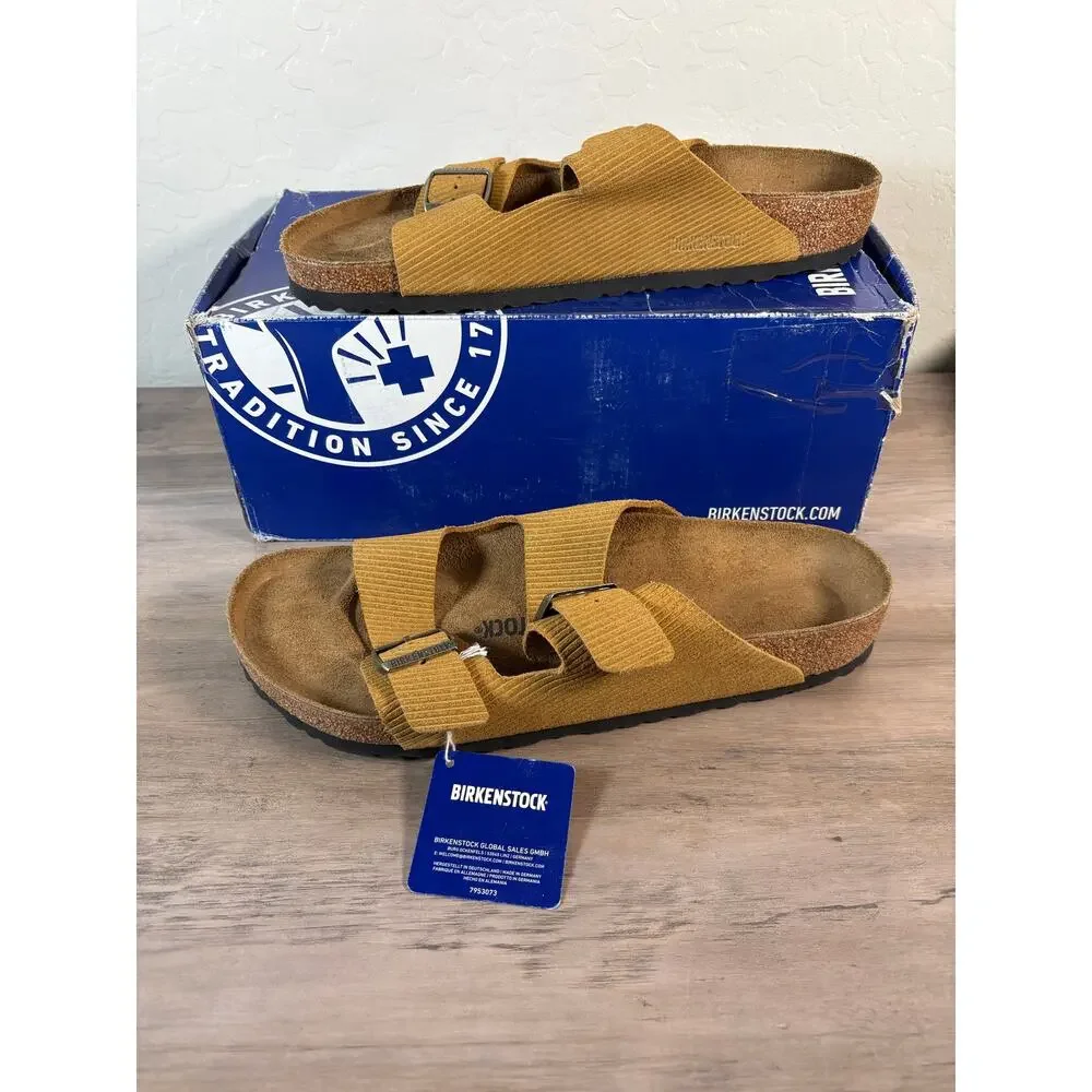 Birkenstock Arizona BS Corduroy Cork Brown Tan Size 46 US Men's 13‎ NEW in Box